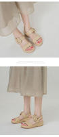 Sandalias de verano para mujer, nuevas, modernas y versátiles, cómodas, con tacón de cuña, suela plana, casuales, suela gruesa y tacón medio. - details 3