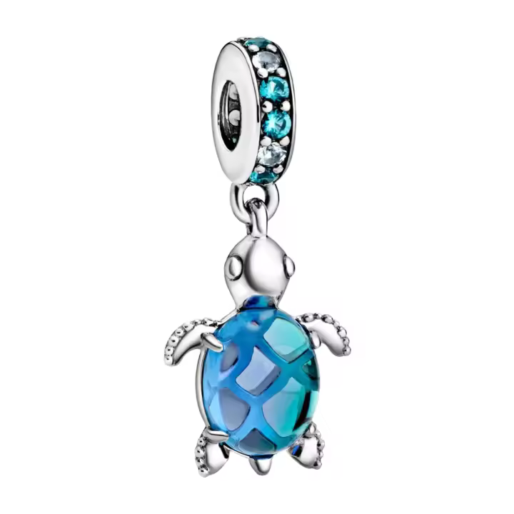 Abalorio de plata de ley 925 para fabricación de joyas, cuentas de tortuga azul, compatible con Pulsera Original de plata 925 - 1