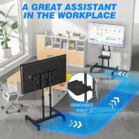 Soporte TV Pie Ruedas para Televisión de 32 43 50 55 65 75 80 Pulgadas - Tele Televisor Soportes Pie Inclinable - Soporte TV Suelo Altura Ajustable Movil 600x400mm 50 KG - details 1
