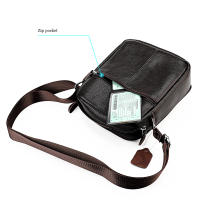 Bolso bandolera para hombre, piel auténtica de becerro, suave,bandolera cruzada de hombro, informal - details 5