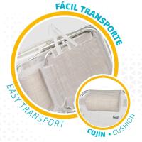 62254 - Pack de 2 sillas plegables multiposición para playa, jardín, terraza o camping, 5 posiciones diferentes, Altura 21 cm, medidas 48x45,5x84 cm, Reforzadas, incluye asa de transporte - details 4