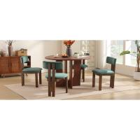 Juego de 2 sillas de comedor de lino, sillas de cocina con patas de madera, sillas de restaurante clásicas, sillas de salón tapizadas con respaldo para hogar/apartamento, gris oscuro - details 5
