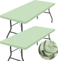 Protector de mantel elástico de poliéster lavable elástico para Picnic, fiesta al aire libre, boda, cubierta de mesa para el hogar - details 0