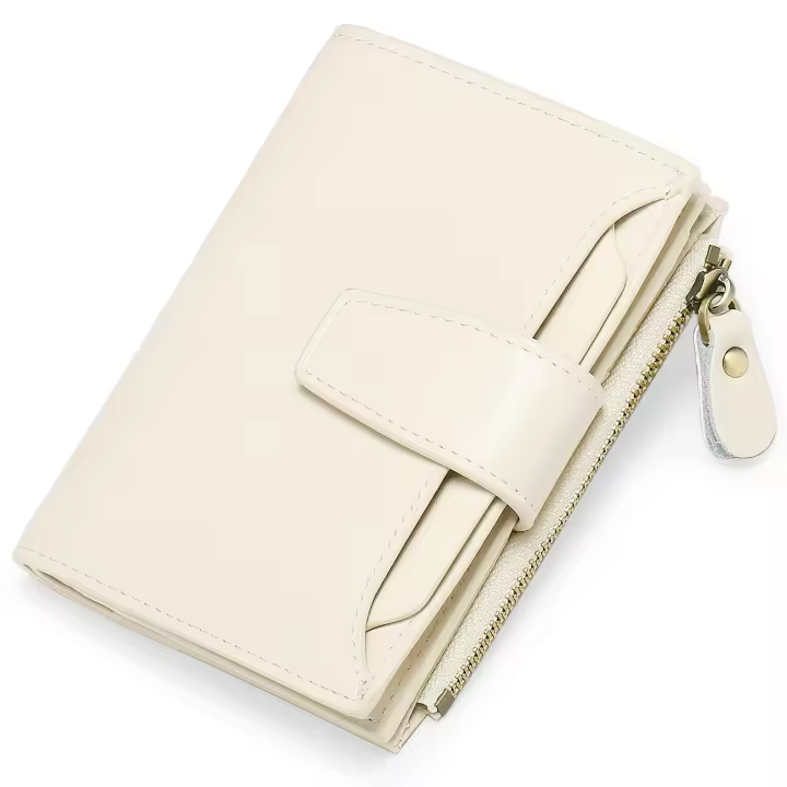 Billetero pequeño para mujer, Tarjeta con protección RFID, Billetero de piel, Regalo para mujer, Billetero de piel auténtica, Color sólido, Elegante - 1