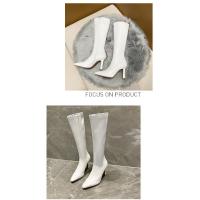 Botas De Tacón Alto Para Mujer, Botas Elásticas De Cabeza Cuadrada, Botas Delgadas De Tacón Súper Alto - details 19