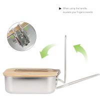 Fiambrera Portátil para Picnic al Aire Libre, juego de Cocina de Acero Inoxidable para Camping, Tajadera de Madera de Bambú - details 4
