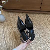 Diseño de nicho versátil stiletto puntiagudo tacones altos mujeres desgaste nueva moda Spice girl bolsa cabeza sandalias - details 36