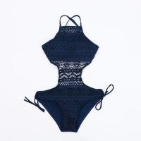 Nuevo Monokini para Mujer 2025 Traje de Baño Elegante de Encaje y Halter Sin Aros Sólido con Almohadillas Estilo Playa - details 13