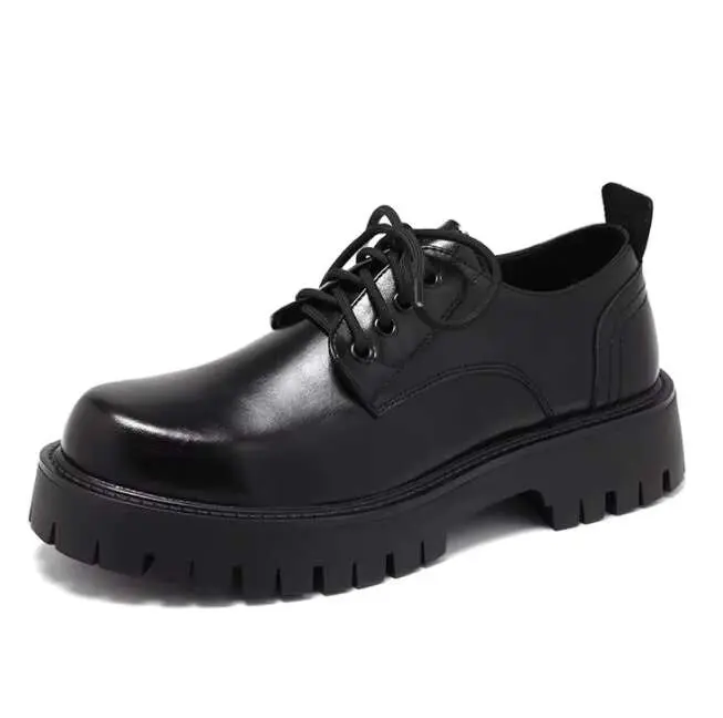 Zapatos formales informales de negocios de cuero de fibra ultrafina, cómodos, a la moda y con punta de acero para hombre - 1