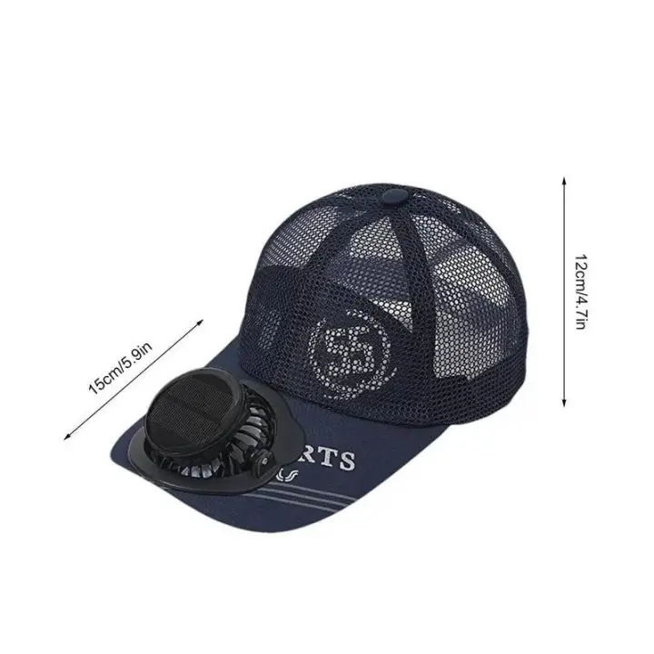 Gorras solares, con ventiladores, sombrero de playa transpirable de béisbol, gorra con ventilador de refrigeración, sombreros de protección UV - 1