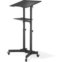 Escritorio de pie móvil con altura ajustable, escritorio para computadora portátil con ruedas, estación de trabajo de pie con bandeja compacta ajustable - details 0