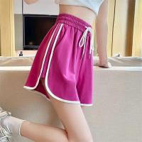 Novedad de verano, pantalones cortos de pierna ancha holgados e informales adelgazantes, cintura elástica de cintura alta de ajuste cómodo y versátil para mujer - details 4