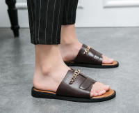 Fregona fresca y transpirable para hombre, cubierta de cuero informal británica, zapatillas para pies, versión coreana, fregona de una pieza a la moda, novedad de 2022 - details 13