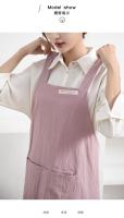 Delantal de cocina de estilo japonés nuevos, delantales de jardinería resistentes a las manchas con espalda cruzada, delantal de lino y algodón para mujer para adultos y niños - details 4