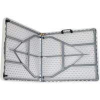 Mesa de Camping Plegable Rectangular Portátil Blanca 150 cm Multiusos para Eventos en Espacios Exteriores o Interiores Resina y Patas de Acero - details 5