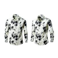 Camisa floral de entretenimiento de moda casual para hombre Camisa de algodón de manga larga - details 3