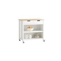 Carro de cocina multifuncional con 2 cajones y 2 estantes Gran encimera Ideal para bar y comedor - details 4