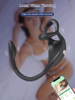 Anillo masajeador de próstata 2 en 1 para hombres, vibrador, juguete sexual, aplicación Gay, tapón Anal, perineo, estimulador Masculino - details 7