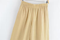 Conjunto de Pantalones Anchos para Mujer OUWU Dos Piezas, Cuello en V, Manga Corta, Traje de Safari, Pantalones de Cintura Alta - details 5