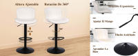 Taburetes de Cocina Juego, Taburetes de Bar Regulable en Altura, con Respaldo y Reposapiés, Taburetes Alto para Cocina, Bar y Comedor, Beige/Negro - details 3