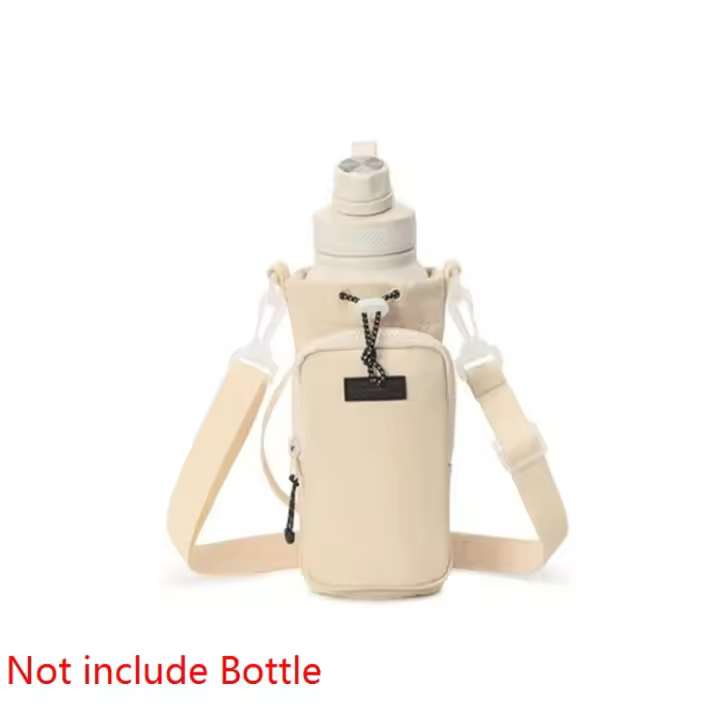 Correa para el hombro, bolsa portadora de botella de agua, bolsillo frontal, bandolera impermeable, bolso para botella de agua, asa, soporte portátil para botella de agua - 1