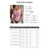 2025 primavera y verano europeo y americano casual slim-fit de punto de color sólido con fondo superior, chaleco de honda ropa de mujer - details 1