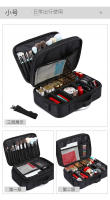 Bolsa de maquillaje portátil de gran capacidad para maquilladores profesionales, tatuajes, decoración de uñas, estuche de almacenamiento multifuncional - details 15