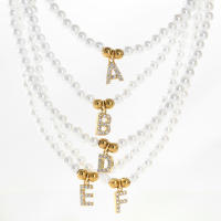Imitación de perlas para mujeres, Pendientes de letra inicial con encanto de nombre de micro-inserción de circonita de moda Colla - details 9