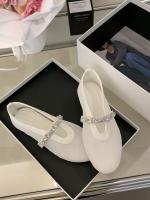 Zapatos individuales de suela plana con viento de noche para las nuevas Xiaoxiangfeng francesas con diamantes de imitación transpirables de suela blanda con Ladyshoes - details 7