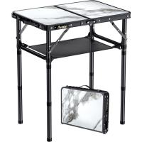 Mesa de Camping Plegable Portátil 60x40x25.4/49/67cm Altura Ajustable Impermeable Negro - details 27