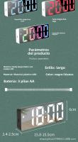 Reloj Despertador Recomendado Pila USB Doble Uso Espejo LED Colorido Reloj Despertador Inteligente Activado Por Voz Para Estudiantes - details 5