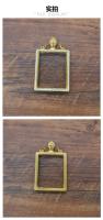 Colgante de caja thangka de plata pura de doble cara, cuadrado, tamaño de ventana, 5x4cm, con incrustaciones de protección de color oro real galvanizado - details 7
