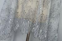 Encaje de Látex para Pestañas en Plata y Negro 150cm. Tela para Vestidos y Costumes. Aplicación de Costura y Ensamblaje. Material de Poliéster - details 8