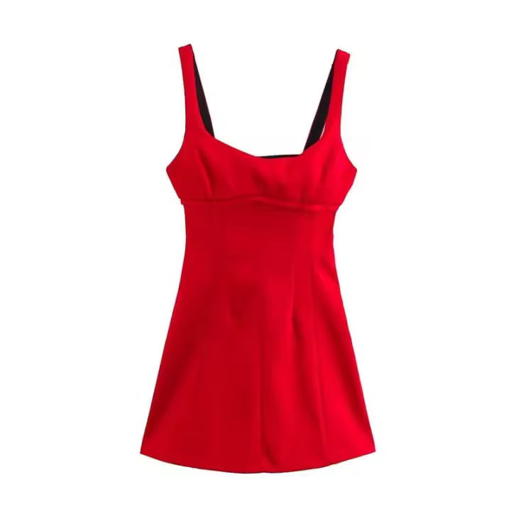 Estilo nuevo Mini vestido clásico de moda con corte en la cintura para mujer 9800606 - 1