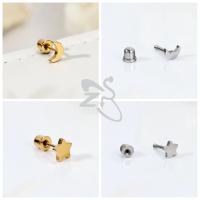 ZS-pendientes de tuerca de acero inoxidable para niños y mujeres, joyería de Piercing de hélice de cartílago, flor linda, mariposa, 1 pieza, 20G - details 5