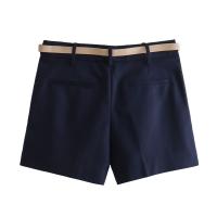 Verano nueva ropa de mujer estilo europeo y americano con cinturón decoración casual moda versátil pantalones cortos 8372 - details 7