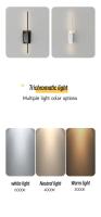 Lámpara de pared larga LED nórdica moderna y minimalista, Lámpara decorativa de pared de fondo de sofá de sala de estar, lámpara de mesita de noche de dormitorio - details 6