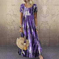 Vestido largo con estampado para mujer, prenda informal con cuello redondo, moda de verano - details 4