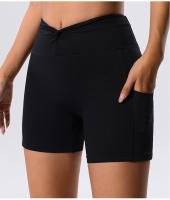 Pantalones Cortos De Deporte Para Mujer, Pantalones De Yoga De Cintura Alta Con 2 Bolsillos Laterales, Mallas Cortas De M - details 14