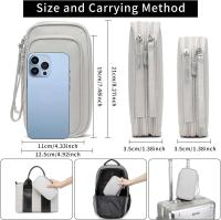 Estuche de viaje para electrónica, bolsa organizadora de cables, estuche de transporte para accesorios electrónicos, tecnología de doble capa resistente al agua - details 3