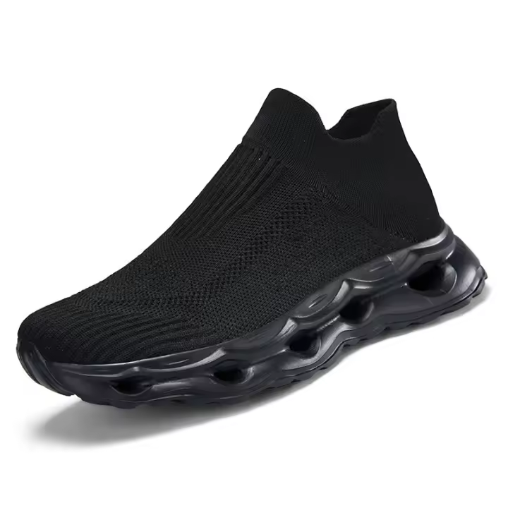Zapatillas de moda para hombre Flyknit Mesh Stretchy Soft Sole Zapatos casuales al aire libre Zapatos para correr - 1