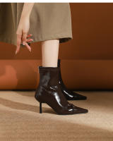 Moda nueva hebilla de cinturón stiletto botas cortas de mujer - details 18