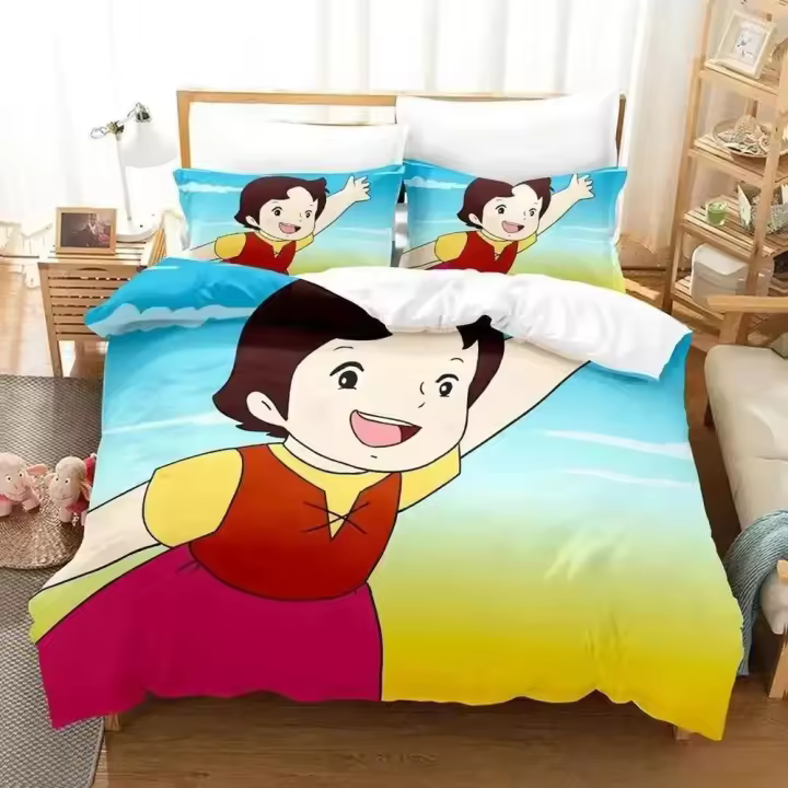 Conjunto de Cama de Anime 3D Heidi The Girl From The Alps Tamaño de Cama SINGLE TWIN FULL QUEEN KING Dormitorio para Adultos y Niños - 1