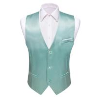 Chaleco de satén de seda sólida para hombre, chaqueta Formal sin mangas, color rojo liso, Tops informales para bodas y negocios, de diseñador, - details 8