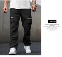 Pantalones Casuales de Talla Grande para Hombres Diseño de Bolsillo Falso con Cremallera Delantera - details 6