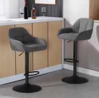 Taburetes de Bar Ajustables de Altura Dos Piezas de Estilo Bistro con Cojín de Espalda y Rotativo para Cocina - details 1