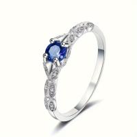 Anillo de plata ligero de lujo con circonita amatista para mujer, anillo con temperamento de gema de moda simple europea y americana - details 6