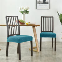 Funda elástica para asiento de silla de comedor, fundas para sillas de Color sólido Jacquard, fundas de cojín para silla antipolvo extraíbles, para Hotel y hogar, 1 ud. - details 11