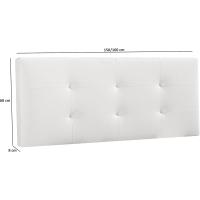Cabecero tapizado Carla Blanco, 140x60 cm, Acolchado con Espuma, 8 cm de Grosor, Incluye Herrajes para Colgar - details 3