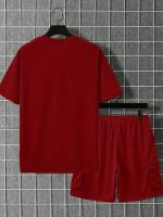 Conjunto Deportivo Casual para Hombres de Poliéster Camiseta con Pelo y Shorts de Cinturón con Bolsillos Perfecto para el Verano Lavable en Máquina - details 4